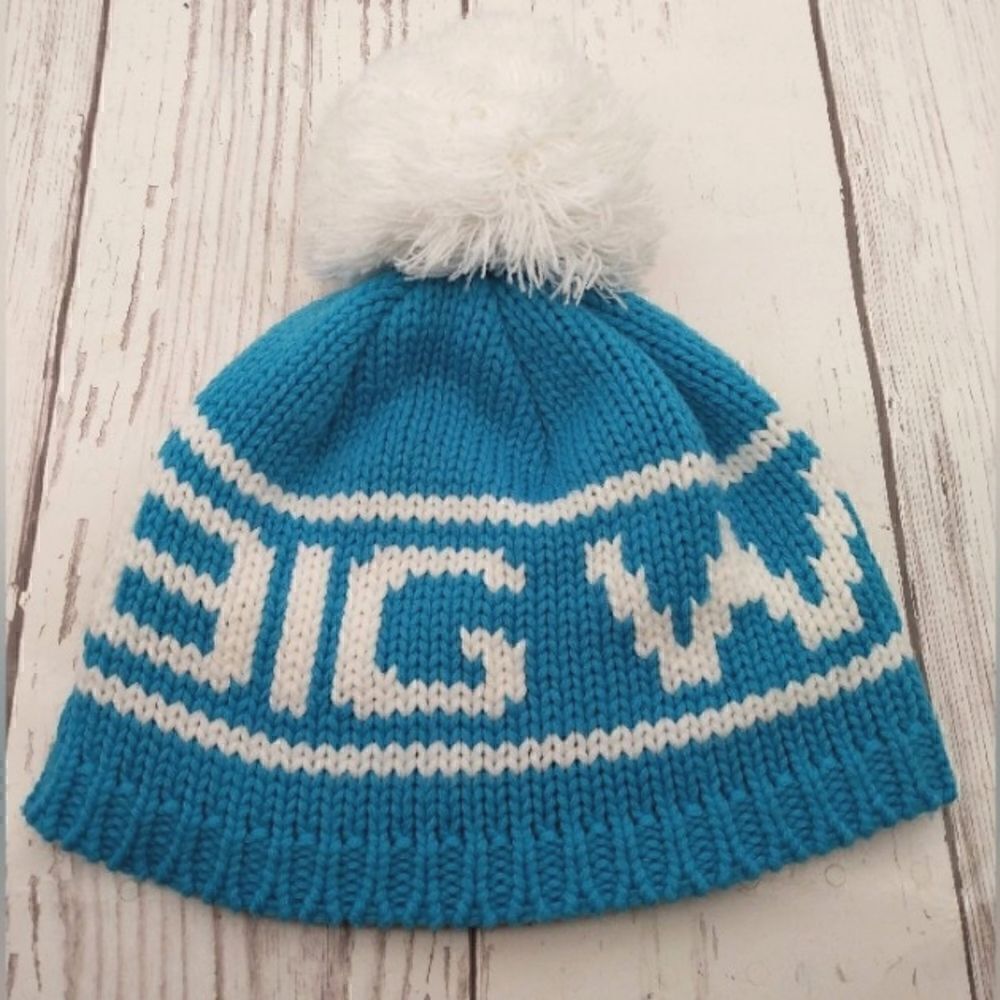 Big White BC Winter Ski Hat Bula Toque o/s Turquoise White